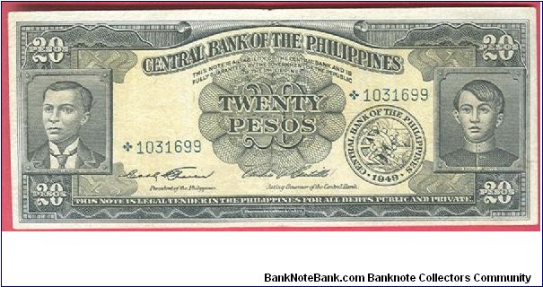 Twenty pesos English Series P-137c sign 4 starnote. Another hard to find replacement note of the series. Banknote