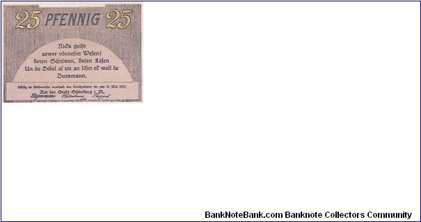 25 PFENNIG Banknote