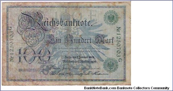 Banknote from Germany year 1908
