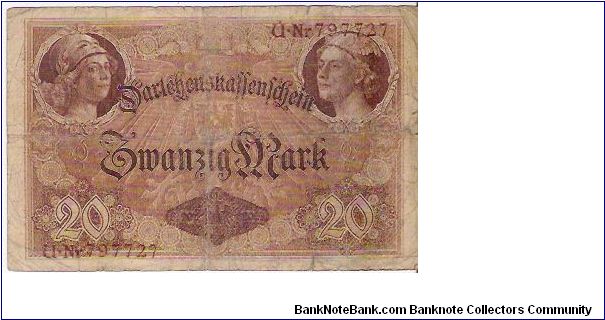 20 MARK

U Nr797727

5.8.1914

P # 48 A Banknote