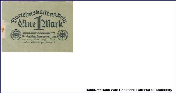 1 MARK

15.9.1922

P # 61 A Banknote