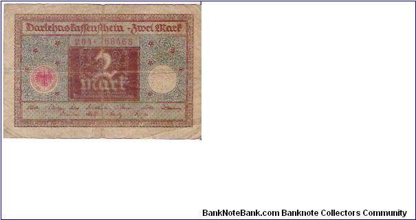2 MARK

204-168468

1.3.1920

P # 60 Banknote