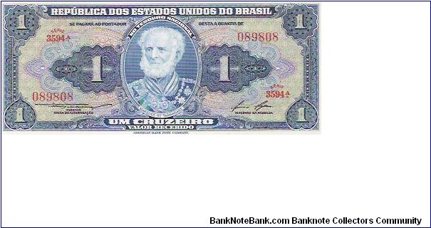 1 CRUZEIRO

SERIE 3594a

089808

P # 150 A Banknote
