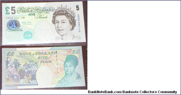 5 Pounds. 5 pounds (recall) HB08090148 details Lowther First issue was recalled as the serial number rubbed off (green ink). '9 and 0' have started to loose there colour L2. Banknote