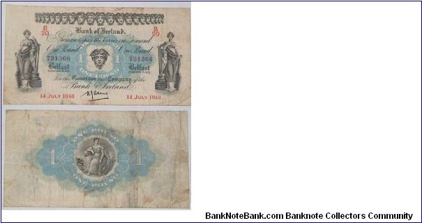 Northern Ireland. 1 Pound. Bank of Ireland. Banknote