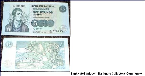 5 Pounds. Clydesdale Bank. Banknote