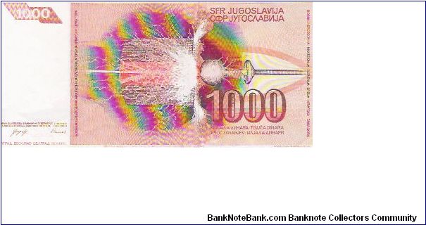 Banknote from Yugoslavia year 1990