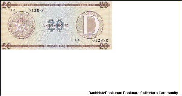 20 PESOS

FA  012830

P # FX 31 Banknote