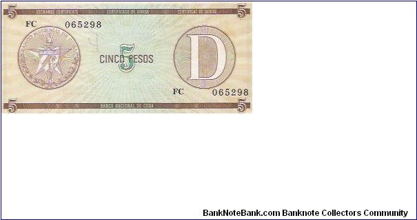 5 PESOS

FC  065298

P # FX 29 Banknote