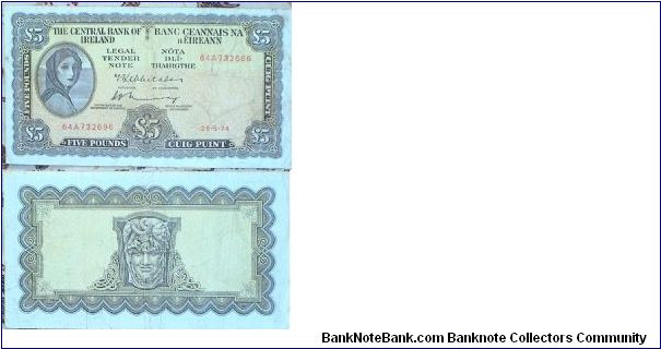 5 Pounds. Lady Lavery. Banknote