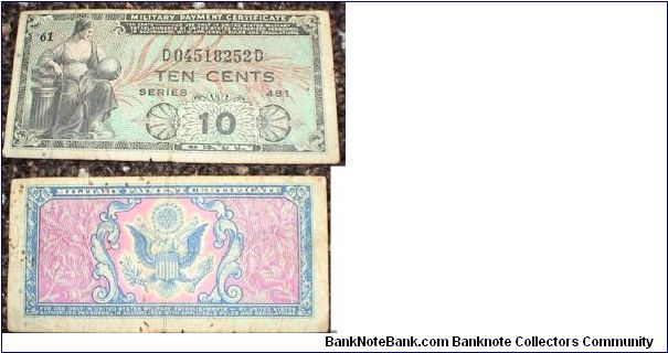 5 Cents. Military Payment Certificate. Banknote
