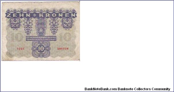 Banknote from Austria year 1922