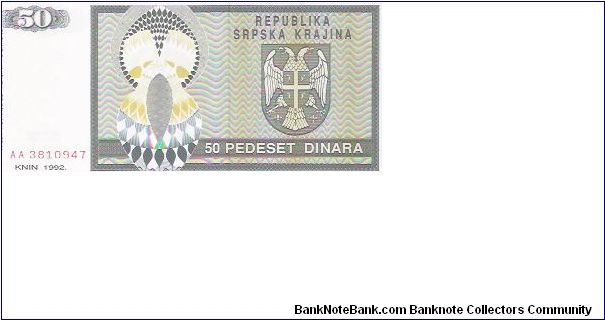 50 DINARA

AA 3810947

P # R 2 A Banknote