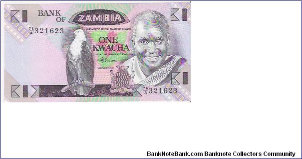 1 KWACHA

76/A  321623

P # 23 B Banknote
