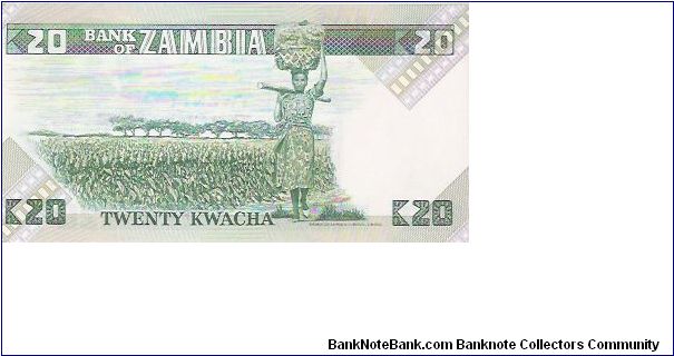 Banknote from Zambia year 1986