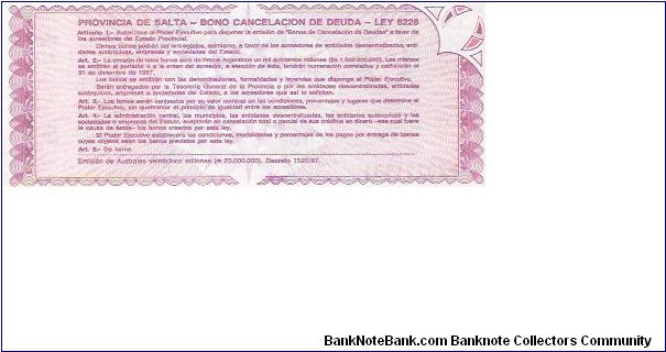 Banknote from Argentina year 1987