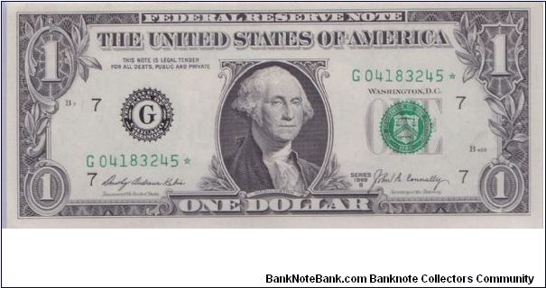 1969 B $1 CHICAGO FRN **STAR NOTE**

#3 OF 3 CONSECUTIVE

*THANKS TO CLEMBO* Banknote