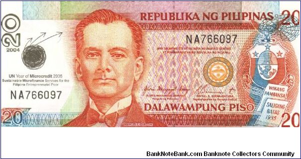 Republika Ng Pilipinas 20 Pesos note Banknote
