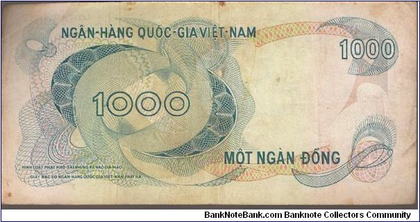 Banknote from Vietnam year 1970