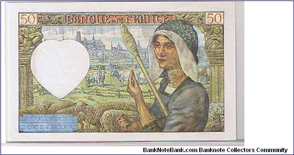 Banknote from France year 1942