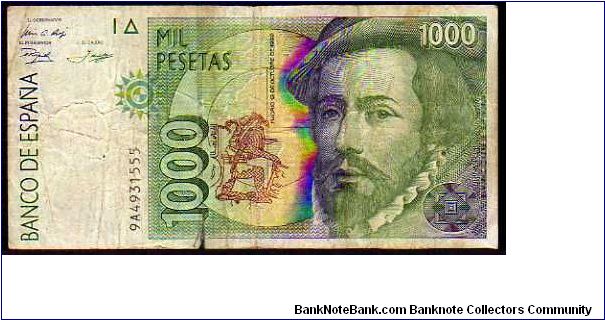 1000 Pesetas__
Pk 163__

12-10-1992
 Banknote