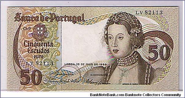 PORTUGAL-50 ESCUDOS Banknote