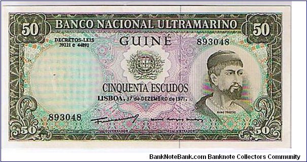 PORTUGAL GUINE
50 ESCUDOS Banknote