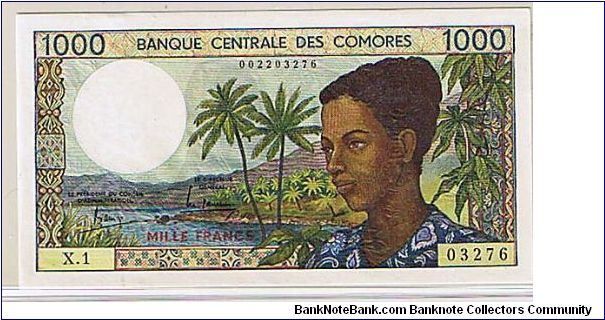 COMORES 1000 FRANCS Banknote