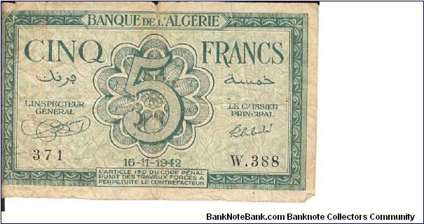 P91
5 Francs Banknote
