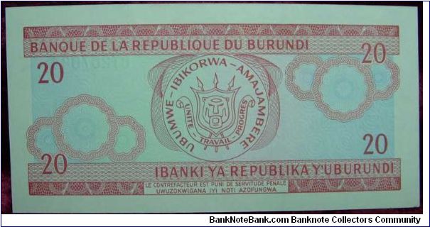 Banknote from Burundi year 1997