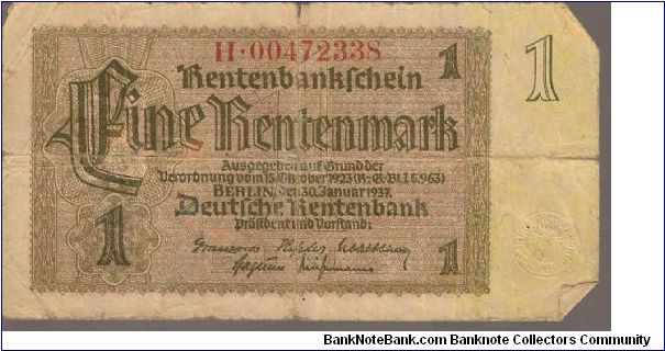 P173
1 Rentenmark Banknote