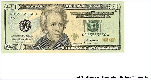 2004A Super Radar GB65555556A 

Color Note Banknote