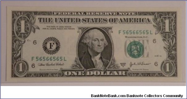 Binary Radar F56566565L 2003A Banknote