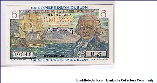 ST PIERRE- MIQ
5 FRANCS Banknote
