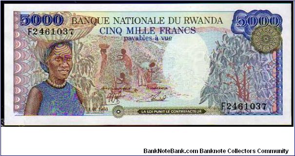 5000 Francs-Amafaranga__
Pk 22__

01-01-1988
 Banknote