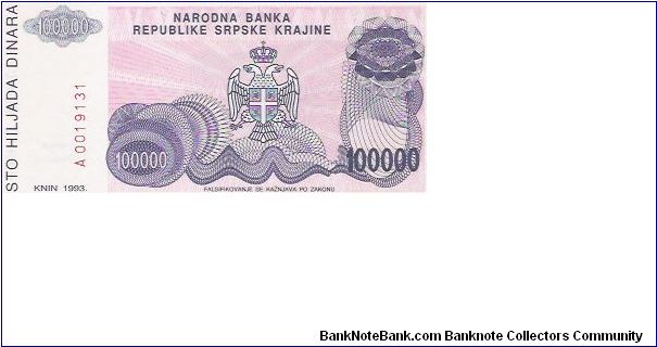 100,000 DINARA

A0019131

P # R 22 A Banknote