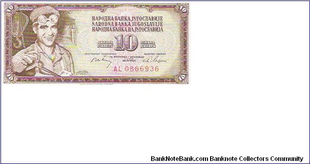 10 DINARA

AL0866936

1.5.1968

P # 82 A Banknote