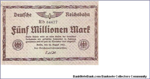 BERLIN 22.8.1923

RB 64477 Banknote