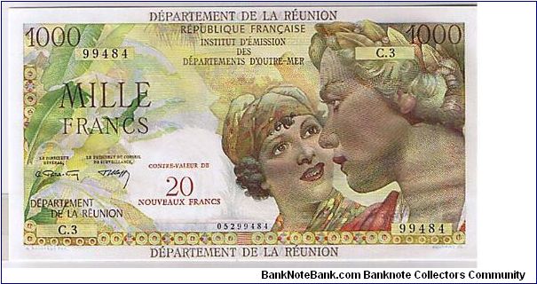 REUNION -1000 FRANCS Banknote