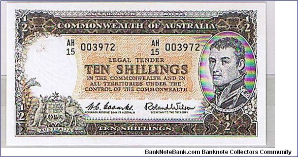 COMMONWEALTH BANK
10/- THE LAST SHILLINGS BEFORE DECI. Banknote