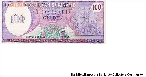 Banknote from Suriname year 1985