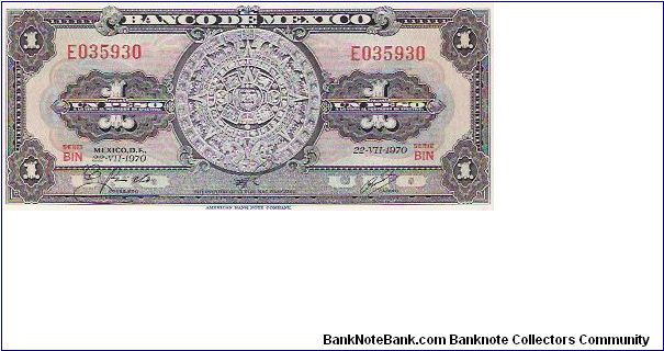 1 PESO

SERIE BIN

E035930

22.7.1970

P # 59 I Banknote