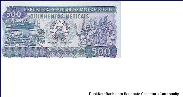 500 METICAIS

AC 0018276

16.6.1983

P # 131 Banknote