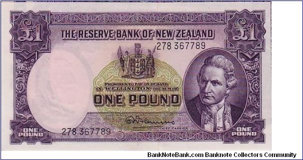 BANK OF NZ 1 POUND Banknote