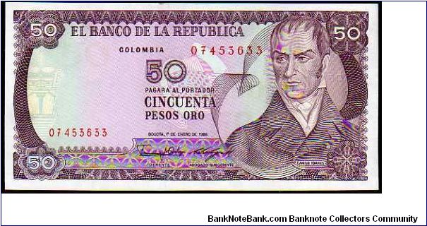 50 Pesos Oro__

pk# 425 b__

01.01.1986
 Banknote