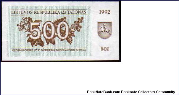 500 Talonas__
Pk 44 Banknote