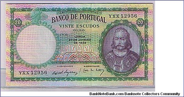 BANK OF PORTUGAL
20 ESCUDOS Banknote