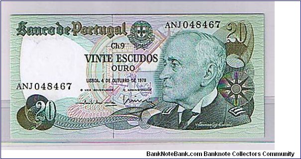 BANK OF PORTUGAL
20 ESCUDOS Banknote