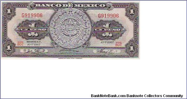 1 PESO

G 919906

SERIE BDT

10.5.1967

P # 59 J Banknote