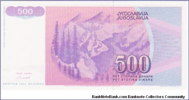 Banknote from Yugoslavia year 1992